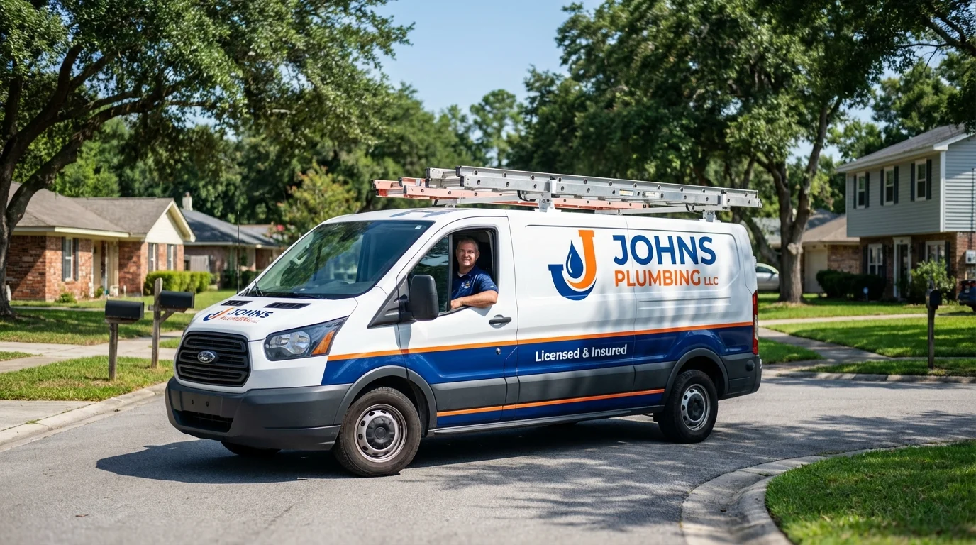 Johns Plumbing LLC service van in Rose Hill, NC